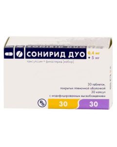 tamsulosin, finasteride SET - Sonirid Duo Set of 0.4 mg capsules and 5 mg tablets, 30 pcs each. missouri Pharmacy Online - missouri.buy-pharm.com