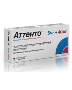 amlodipine, olmesartan medoxomil - Atteno tablets are covered.pl.ob. 5 mg + 40 mg 28 pcs. missouri Pharmacy Online - missouri.buy-pharm.com