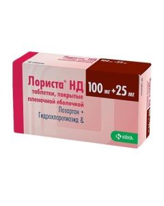 Hydrohlorotyazyd, Losartan - Lorista ND tablets 100 mg + 25 mg, 60 pcs. missouri Pharmacy Online - missouri.buy-pharm.com