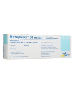 Methotrexate - Metojekt solution for p / leather. enter 50 mg / ml 0.25 ml (12.5 mg) syringe 1 pc. missouri Pharmacy Online - missouri.buy-pharm.com