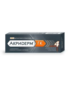 Betamethasone, Gentamicin, clotrimazole - Acriderm GK cream 0.064%, 30 g missouri Pharmacy Online - missouri.buy-pharm.com