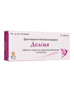 Drospyrenon, ethinyl estradiol - Delsia tablets coated.pl.ob. 3 mg + 0.03 mg 21 pcs. missouri Pharmacy Online - missouri.buy-pharm.com