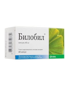 Ginkgo dvulopastnoho lystev ekstrakt - Bilobil capsules 40 mg, 60 pcs. missouri Pharmacy Online - missouri.buy-pharm.com