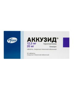 Hydrohlorotyazyd, Hynapryl - Akkuzid tablets are coated. 12.5 mg + 20 mg 30 pcs. missouri Pharmacy Online - missouri.buy-pharm.com