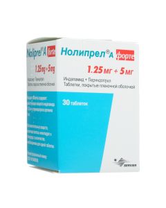 indapamide, Perindopril - Noliprel A forte tablets 5 + 1.25 mg 30 pcs. missouri Pharmacy Online - missouri.buy-pharm.com