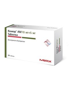 amlodipine, bisoprolol - Concor AM tablets 10 mg + 5 mg 30 pcs. missouri Pharmacy Online - missouri.buy-pharm.com