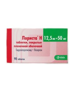 Hydrohlorotyazyd, Losartan - Lorista N tablets 50 mg + 12.5 mg, 90 pcs. missouri Pharmacy Online - missouri.buy-pharm.com