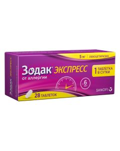 Levocetirizine - Zodak express tablets coated.pl.ob. 5 mg 28 pcs. 28 pcs. missouri Pharmacy Online - missouri.buy-pharm.com
