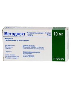 Methotrexate - Metojekt solution for p / leather. enter 50 mg / ml 0.2 ml (10 mg) syringe 1 pc. missouri Pharmacy Online - missouri.buy-pharm.com