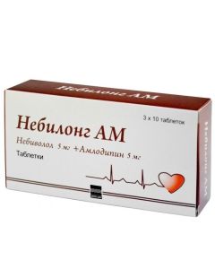 amlodipine, nebivolol - Nebilong AM tablets 5 mg + 5 mg, 30 pcs. missouri Pharmacy Online - missouri.buy-pharm.com