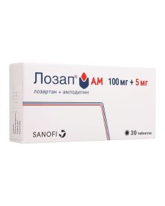 amlodipine, losartan - Lozap AM tablets coated.pl.ob. 5 mg + 100 mg 30 pcs. missouri Pharmacy Online - missouri.buy-pharm.com