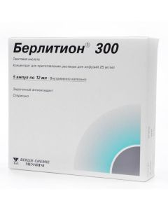 thioctic acid - Berlition 300 ampoules 300 mg, 12 ml, 5 pcs. missouri Pharmacy Online - missouri.buy-pharm.com