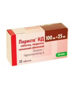 hydrochlorothiazide, Losartan - Lorista ND tablets 100 mg + 25 mg, 30 pcs. missouri Pharmacy Online - missouri.buy-pharm.com