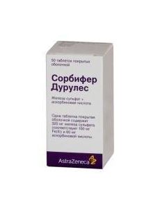Iron Sulfate, Ascorbic Acid - Sorbifer durules tablets is covered.ob. 50 pcs. missouri Pharmacy Online - missouri.buy-pharm.com