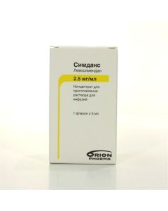 levosimendan - Simdax vials 2.5 mg / ml 5 ml, 1 pc. missouri Pharmacy Online - missouri.buy-pharm.com