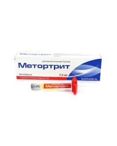 Methotrexate - Metortrit solution for injection 10 mg / ml 0.75 ml syringe with a needle for p / derm. enter pack missouri Pharmacy Online - missouri.buy-pharm.com