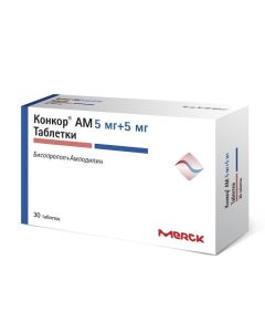 amlodipine, bisoprolol - Concor AM tablets 5 mg + 5 mg 30 pcs. missouri Pharmacy Online - missouri.buy-pharm.com