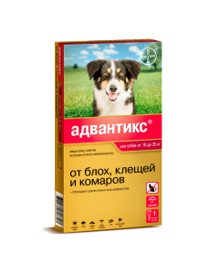 Ymydaklopryd, permethrin - Advantix 250C drops on the withers for dogs from 10 to 25 kg pipette 1 pc. missouri Pharmacy Online - missouri.buy-pharm.com