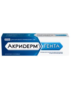 Betamethasone, Gentamicin - Akriderm Ghent cream, 30 g missouri Pharmacy Online - missouri.buy-pharm.com