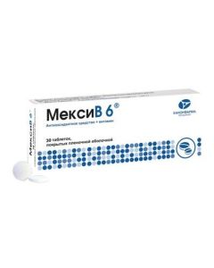 Ethylmethylhydroxypyridine succinate, Pyridoxine - MeksiV 6 tablets it is covered. 125mg + 10mg 30 pcs. missouri Pharmacy Online - missouri.buy-pharm.com