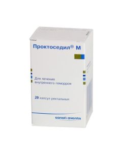 Ain, Butamben, hydrocortisone, Framytsetyn, eskulozyd - Proctosedil M rectal capsules, 20 pcs. missouri Pharmacy Online - missouri.buy-pharm.com