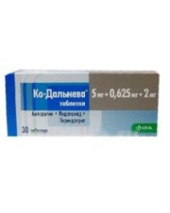 amlodipine, indapamide, Perindopril - Ko-Dalnev tablets 5 + 0.625 + 2 mg 30 pcs. pack missouri Pharmacy Online - missouri.buy-pharm.com