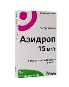Azithromycin - Azidrop eye drops 15 mg / g 0.25 g vials 6 pcs. missouri Pharmacy Online - missouri.buy-pharm.com