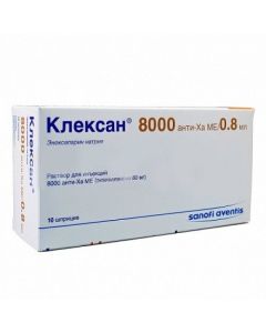 enoksaparyn sodium - Clexane syringes 80 mg, 0.8 ml, 10 pcs. missouri Pharmacy Online - missouri.buy-pharm.com