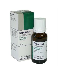 Ypratropyya bromide, fenoterol - Berodual inhalation solution 0.1%, 20 ml missouri Pharmacy Online - missouri.buy-pharm.com