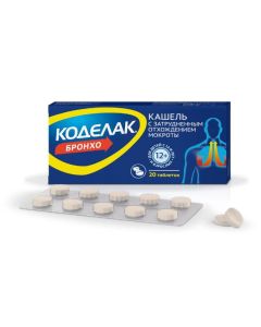 Ambroxol, Sodium bicarbonate, Sodium glycyrrhizinate, Thermopsis ekstrakt - Codelac Broncho tablets, 20 pcs. missouri Pharmacy Online - missouri.buy-pharm.com