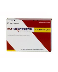 Amlodipine, Valsartan, Hydrochlorothiazide - Co-Exforge tablets 10 mg + 160 mg + 12.5 mg, 28 pcs. missouri Pharmacy Online - missouri.buy-pharm.com