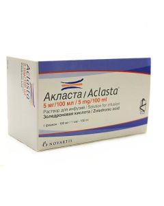Zolendronovaya acid - Aklast solution for infusion 5 mg / 100 ml bottle of 100 ml missouri Pharmacy Online - missouri.buy-pharm.com