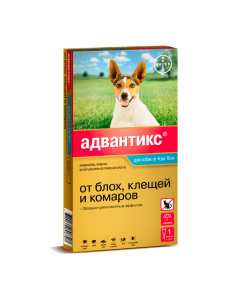 Imidacloprid, permethrin - Advantix 100C drops at the withers for dogs from 4 to 10 kg pipette 1 pc. missouri Pharmacy Online - missouri.buy-pharm.com